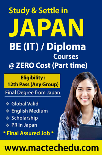 Study & Settle in Japan - BE - IT / Diploma Course @ Zero Cost